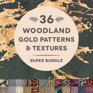 36 Woodland Gold Patterns & Textures
