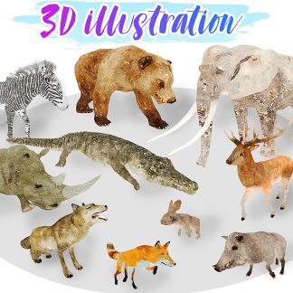 Cubebrush - Africa Animal Illustration Animated Part 1