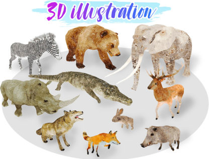 Cubebrush - Africa Animal Illustration Animated Part 1