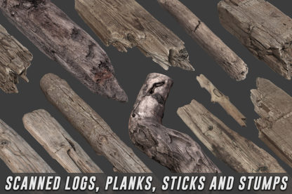 Cubebrush - Scanned Logs, Planks, Sticks and Stumps