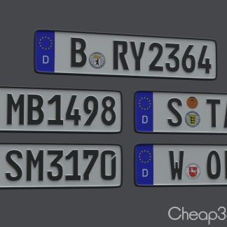 license-plate-germany-eu-3d-model