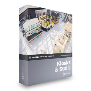CGAxis 3D Models Vol 118 - Kiosks & Stalls