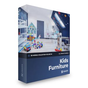 CGAxis Kids Furniture 3D Models Collection Volume 96