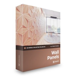 CGAxis Wall Panels 3D Models Collection Volume 104